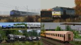 Lokomotywa EP07-1049, lokomotywa serii 752, wagony cysterny 408R i 402R oraz wagon 111A w trakcie modernizacji.